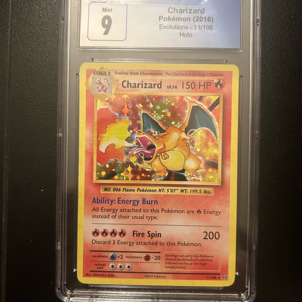Pokemon Charizard Card - Red and Yellow